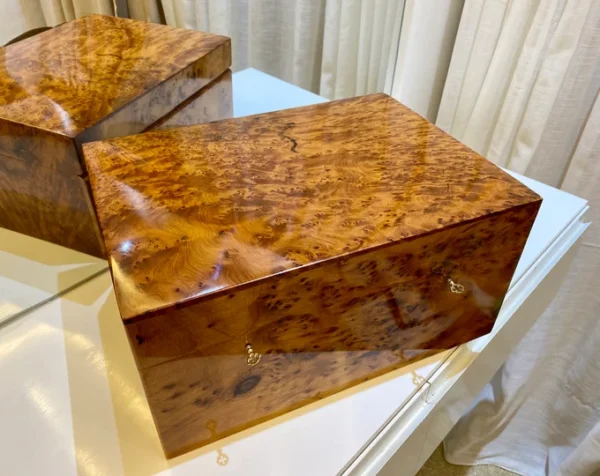 Moroccan traditional jelwery wood box . Thuya wood