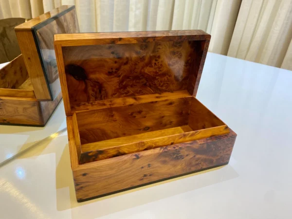 lockable wooden burl box,memory organizer,keepsake couples gift,decorative Exotic Wood Storage - Image 2